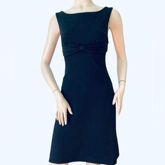 DVF Navy Empire Waist Stretch Sleeveless Dress Sz 4 - Picture 1 of 8